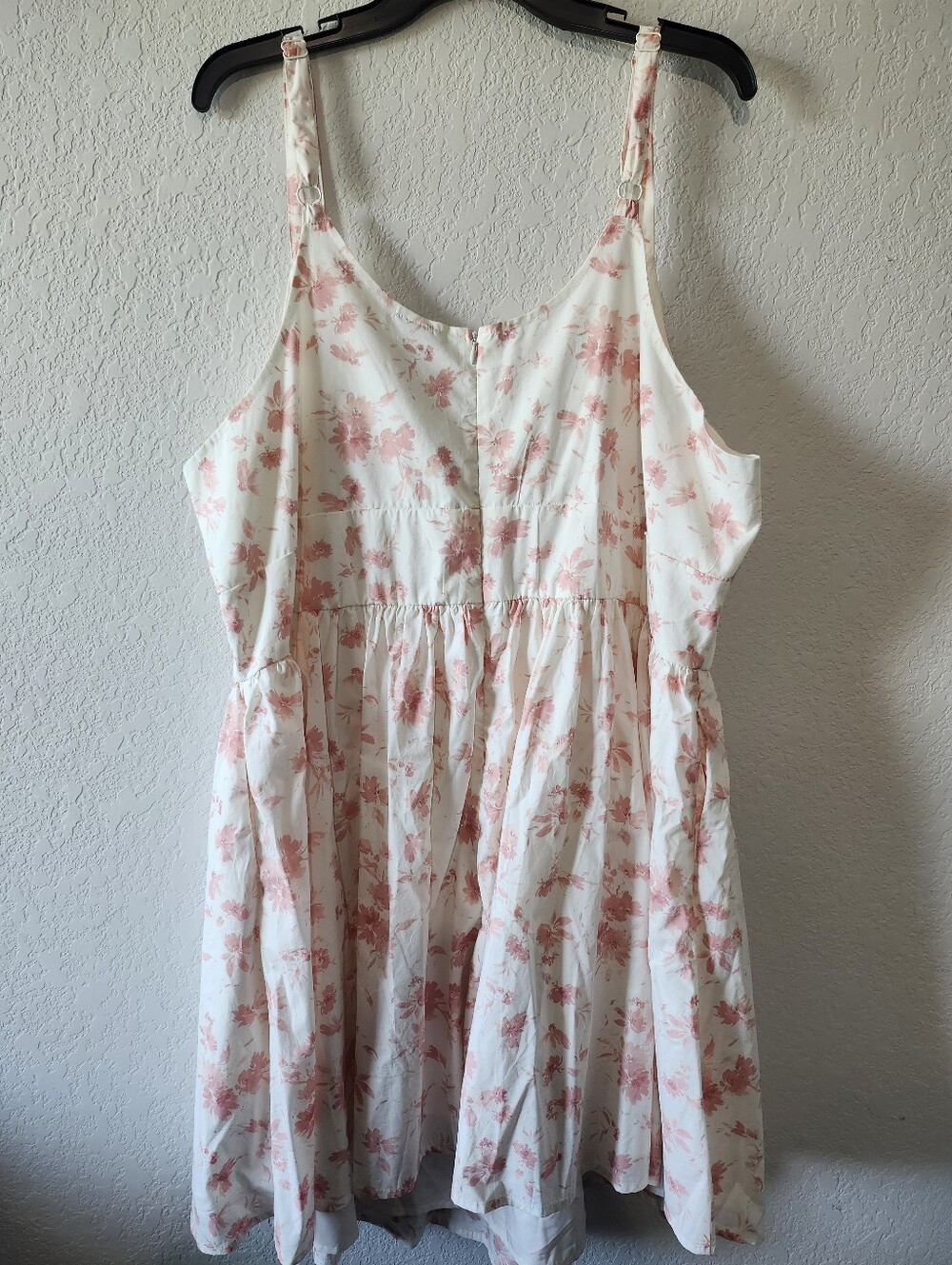 Torrid Size 22 Corset Detail Adjustable Strap Mini Dress White With Pink Floral - Picture 2 of 10